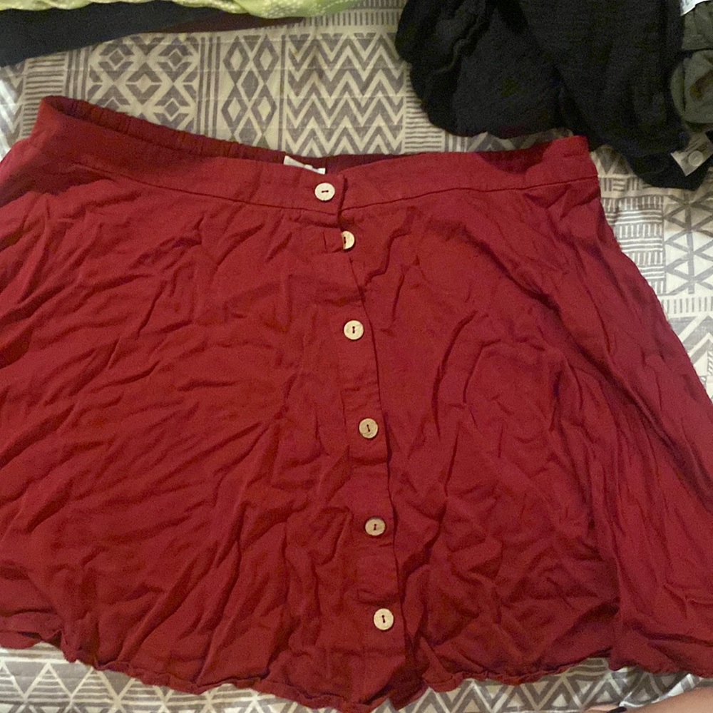 Burgundy flowy skirt